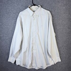 Brooks Brothers Mens XL Striped‎ Button Down Shirt Non Iron Supima Cotton